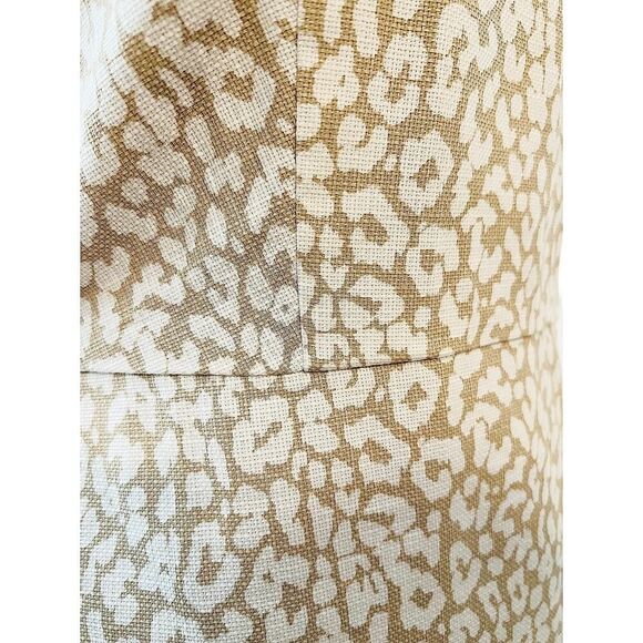 J. Crew Women's Cream Basketweave Leopard Sleeveless Sheath Pencil Dress Size 10 - Picture 6 of 10